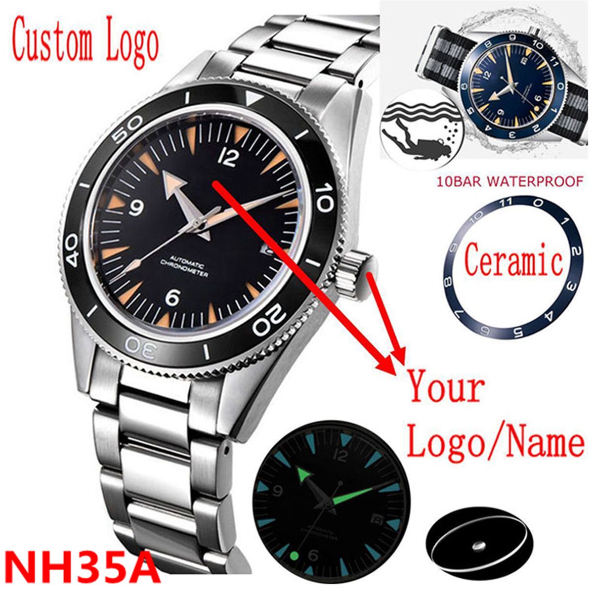 Jewelry Style Watches - Özel Logo NH35 Hareket Izle 10bar