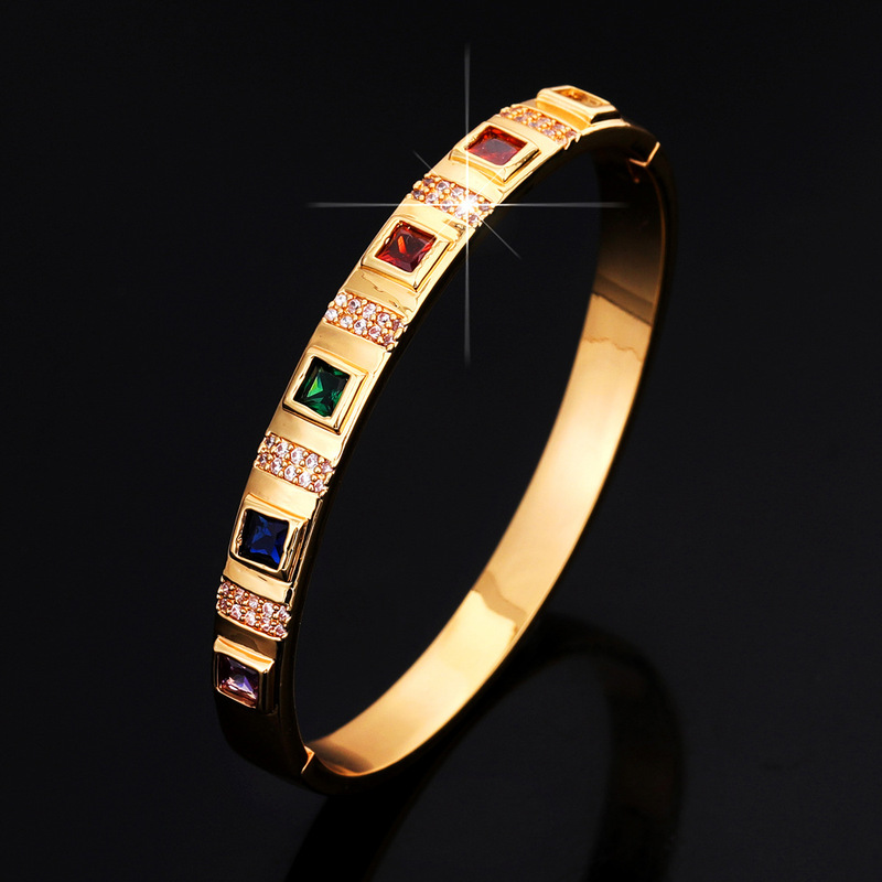 Cuff Bangle Bracelet - B&C Erkek Altın Kaplama Çok Renkli