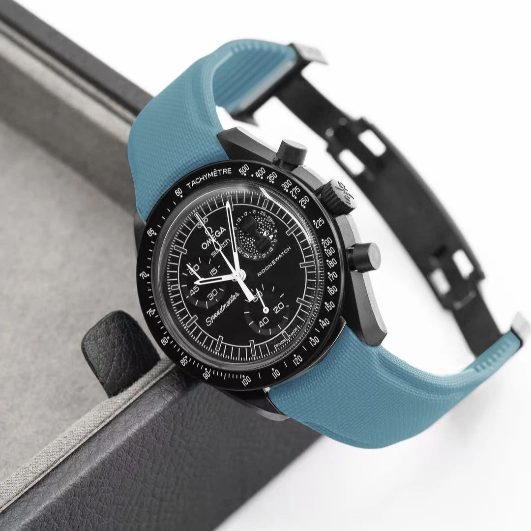 Omega Watch Speedmaster - Evrensel Kavisli Uçlu FKM Saat Kayışı