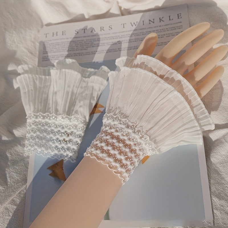 Cuff Bangle Bracelet - Çift Fırfırlı Sahte Manşet Tek Renk