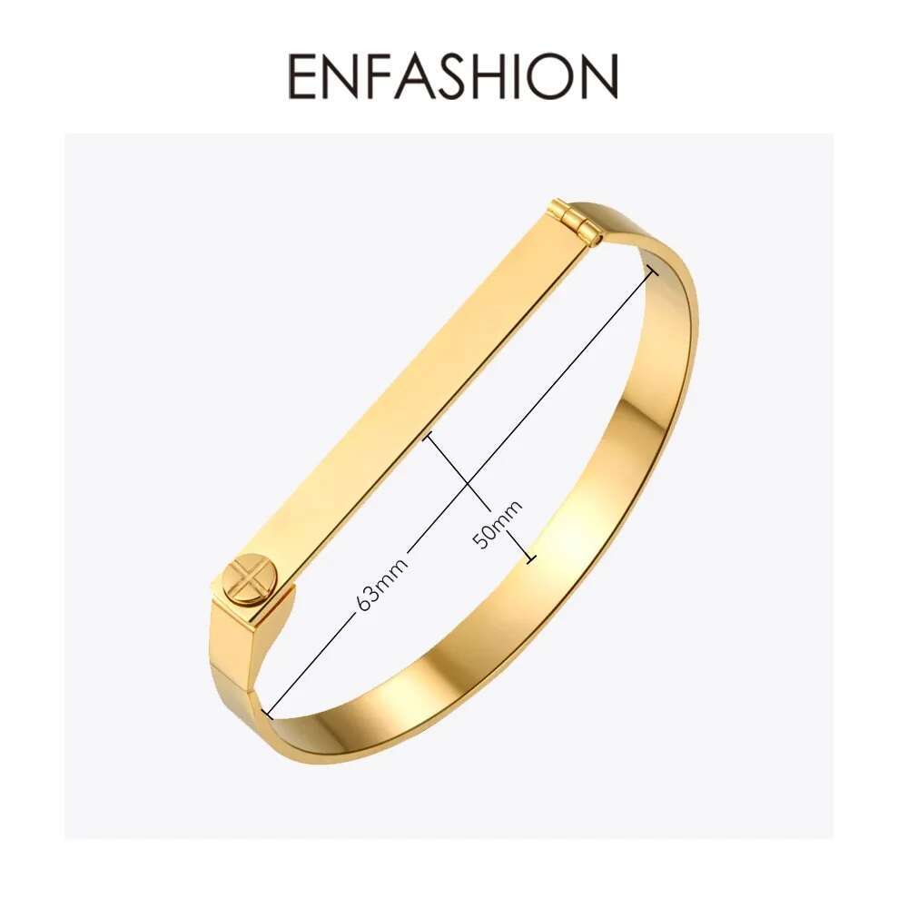 Cuff Bangle Bracelet - Enfashion Kişiselleştirilmiş Kazınmış Isim Bilezik Altın
