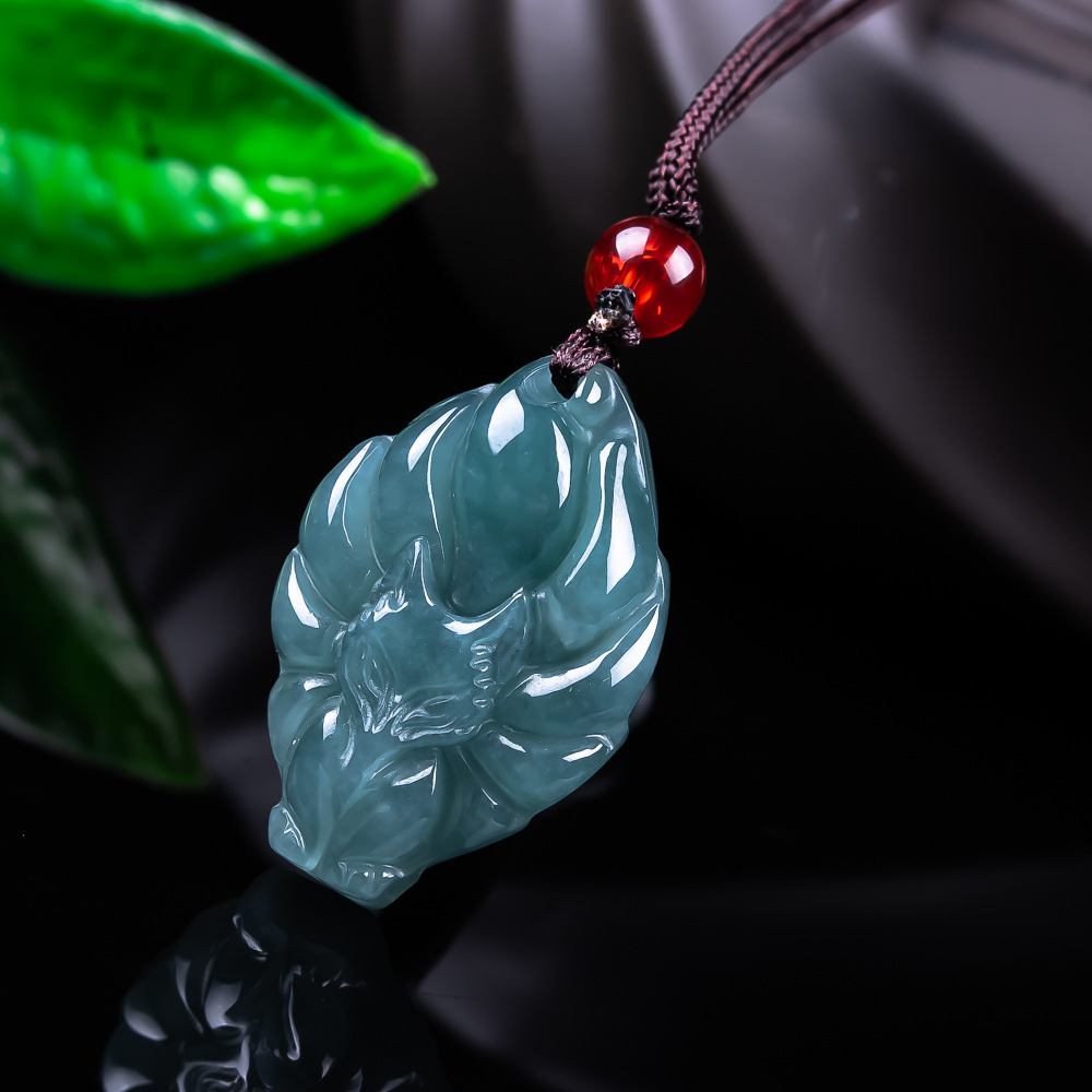 Jewelry & Watches Ltd - Doğal Birmanya Jadeite Tilki Kolye Kolye