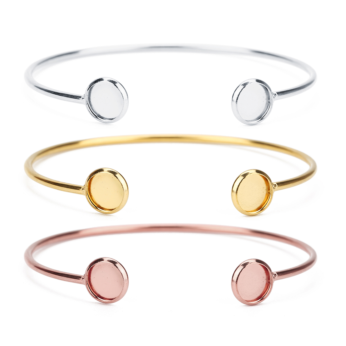 Cuff Bangle Bracelet - 16,6 cm Paslanmaz Çelik Bilezik Tabanı,