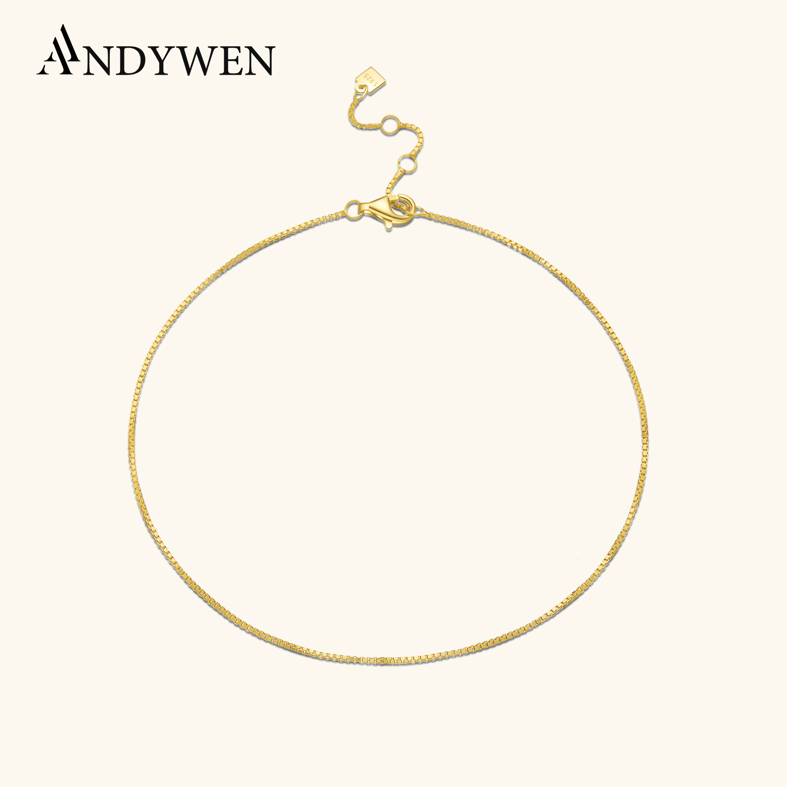 Anklet Foot Chain - ANDYWEN 925 Ayar Gümüş Altın Bebek