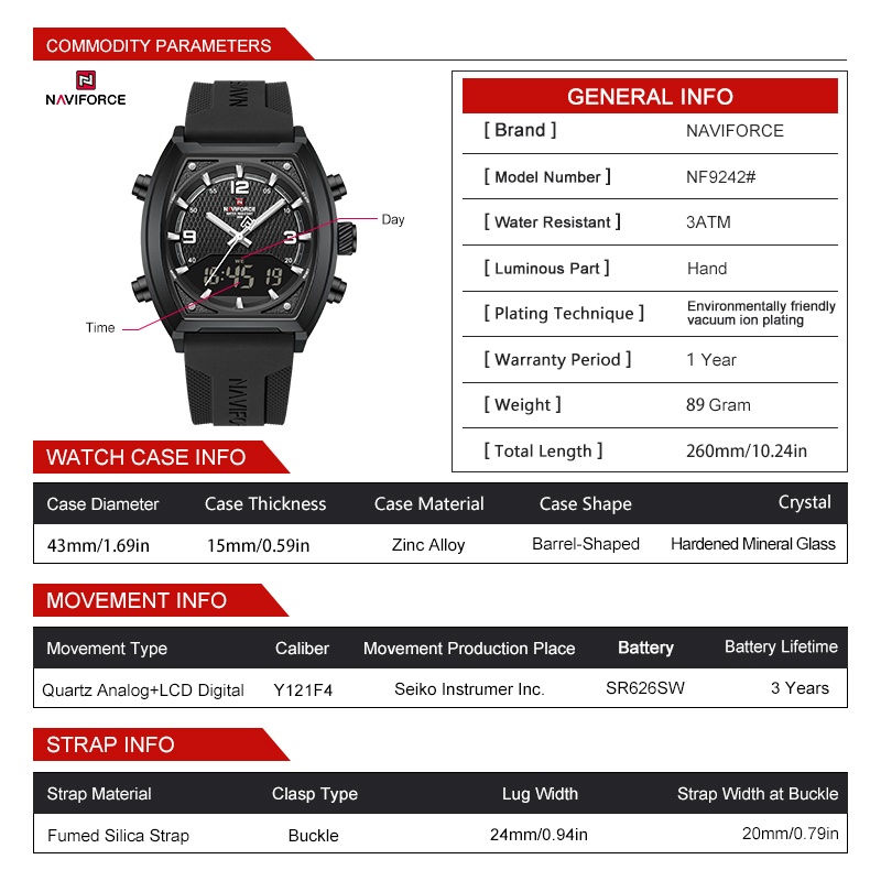 NAVIFORCE Erkek Çift Ekranlı S - Watch Display Box incelemesi ve fiyatı