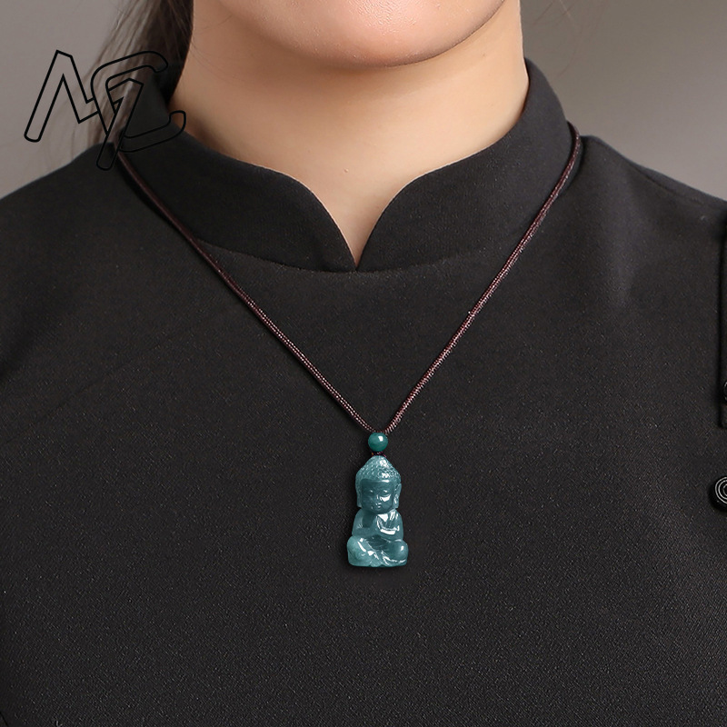 Doğal Gerçek Zümrüt Yeşim Mavi - Necklace Pendant incelemesi ve fiyatı