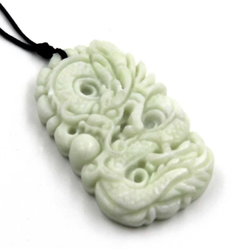 Doğal Beyaz yeşim Ejderha Phoe - Necklace Pendant incelemesi ve fiyatı