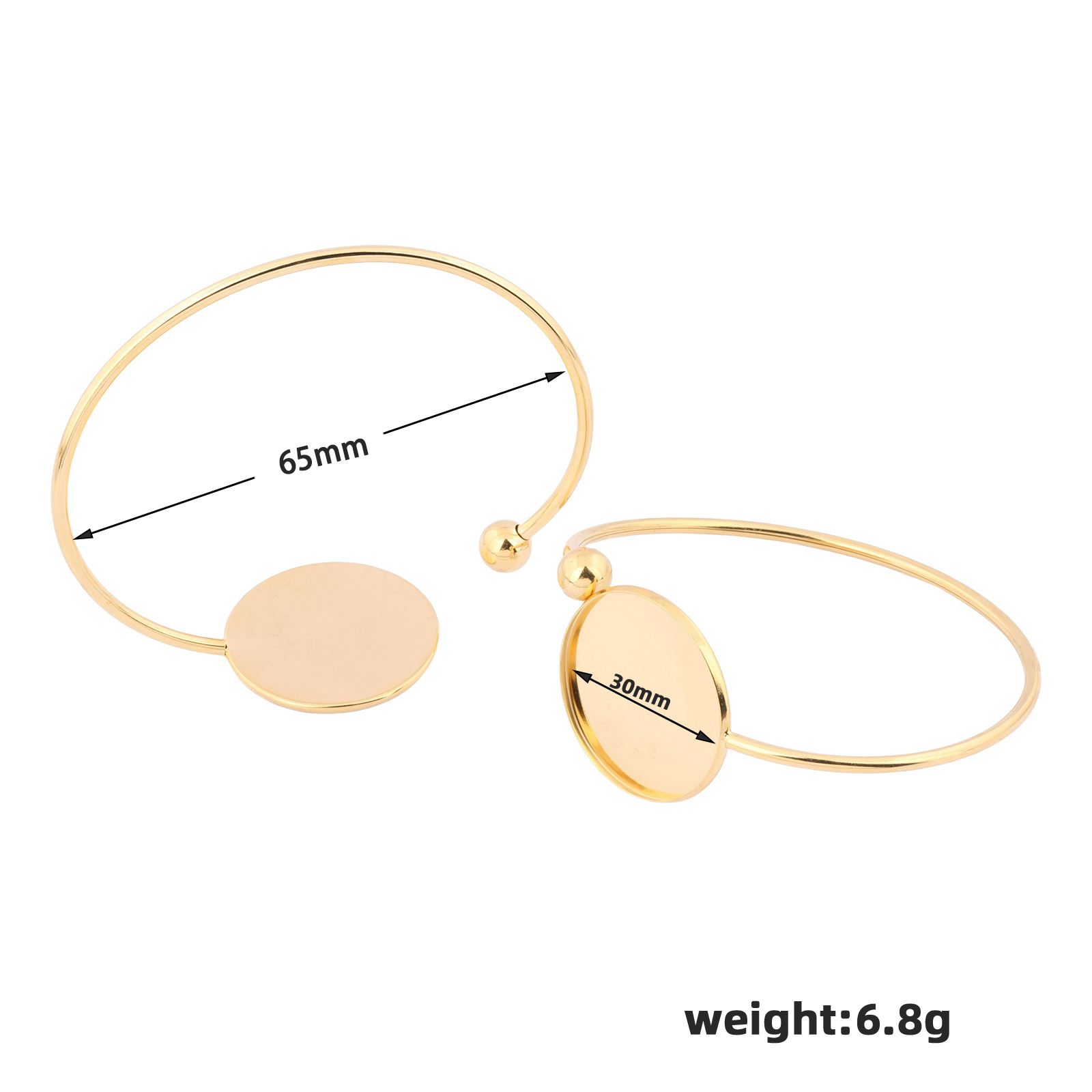 2 adet Fit 30mm Cabochon Bilek - Cuff Bangle Bracelet incelemesi ve fiyatı