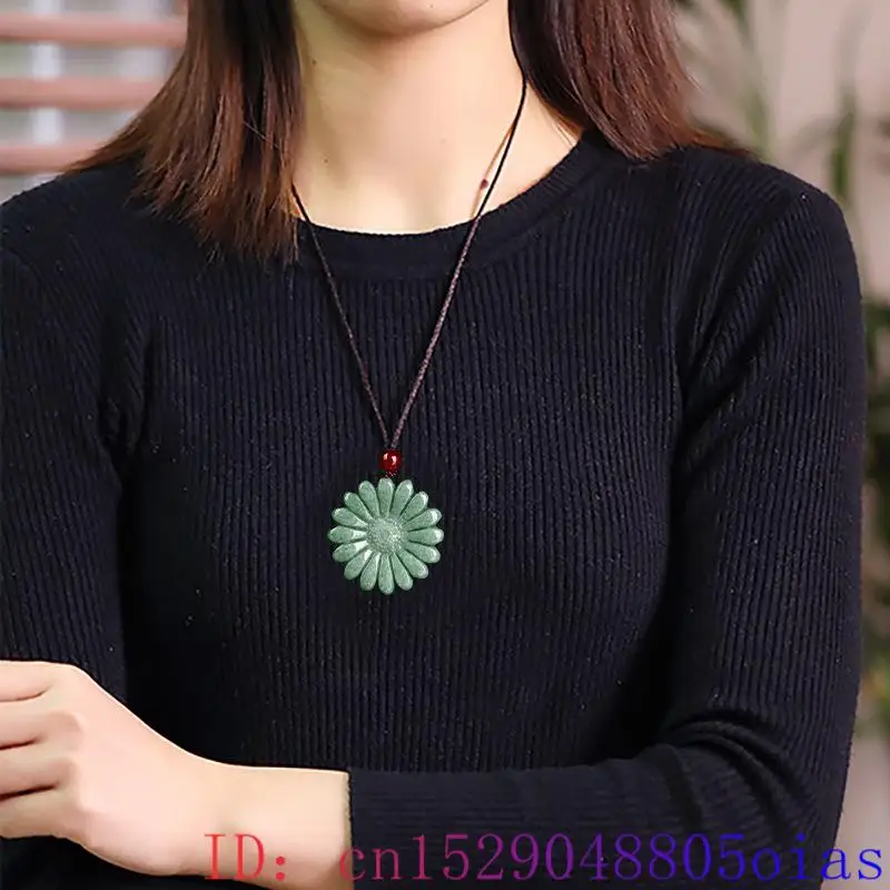 Yeşil Jadeite ayçiçeği kolye k - Necklace Pendant incelemesi ve fiyatı