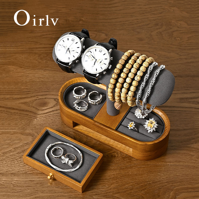 Oirlv katı ahşap saat organiza - Jewelry Style Watches incelemesi ve fiyatı