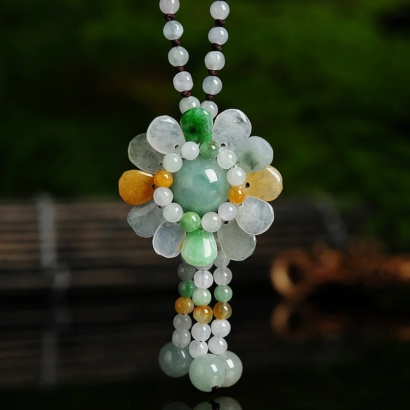 Sertifikalı burma yeşim ayçiçe - Necklace Pendant incelemesi ve fiyatı