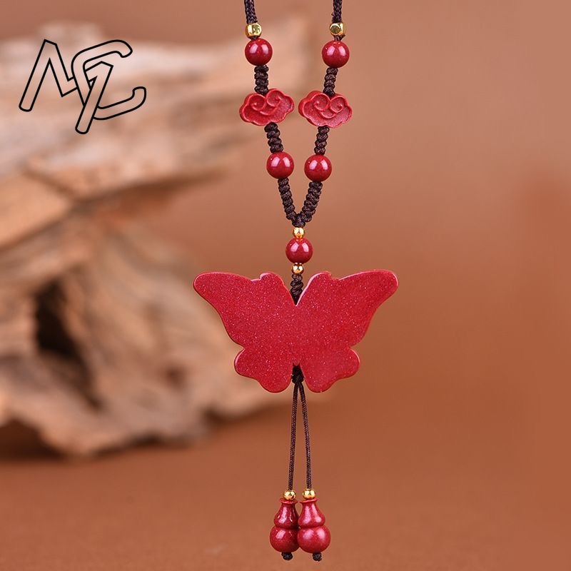 Moda Kırmızı Cinnabar Yeşim Ke - Butterfly Pendant Necklace incelemesi ve fiyatı
