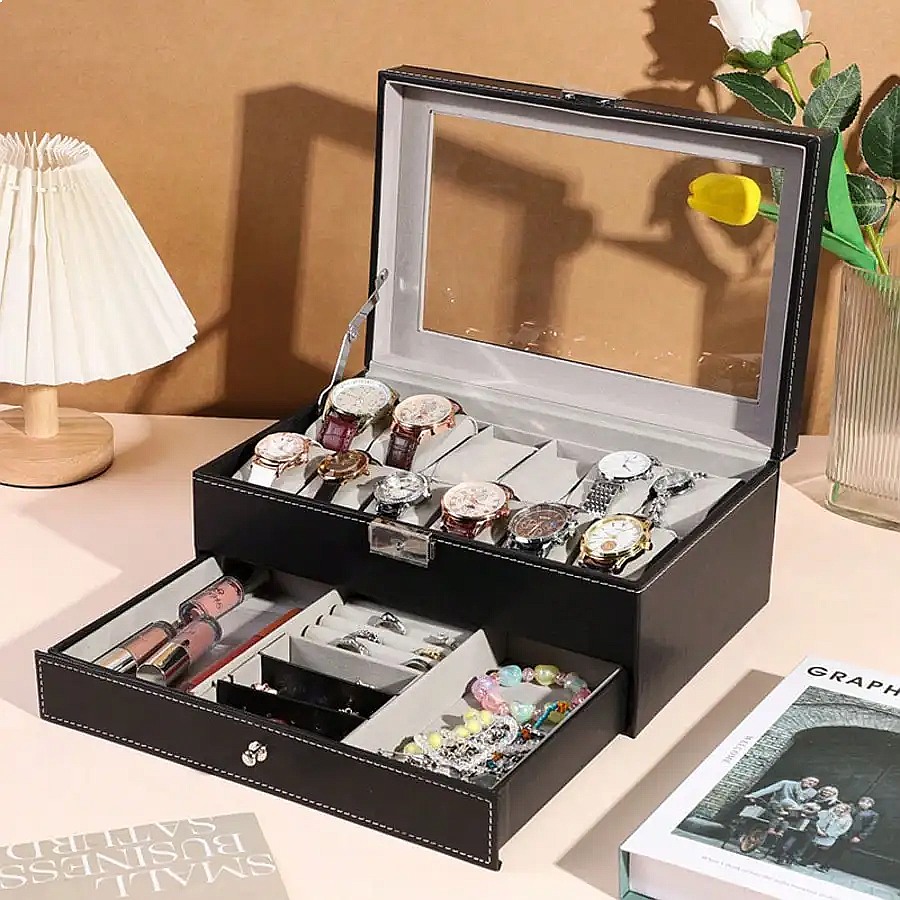 12 Bölmeli Çekmeceli Saat Kutu - Watch Display Box incelemesi ve fiyatı