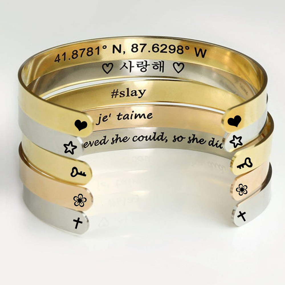 Özel Gravür İsimli Bileklikler - Cuff Bangle Bracelet incelemesi ve fiyatı