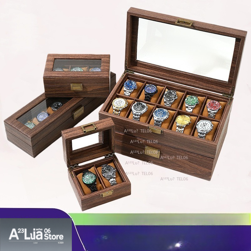 Vintage Ahşap Tahıl PU Deri Sa - Watch Display Box incelemesi ve fiyatı