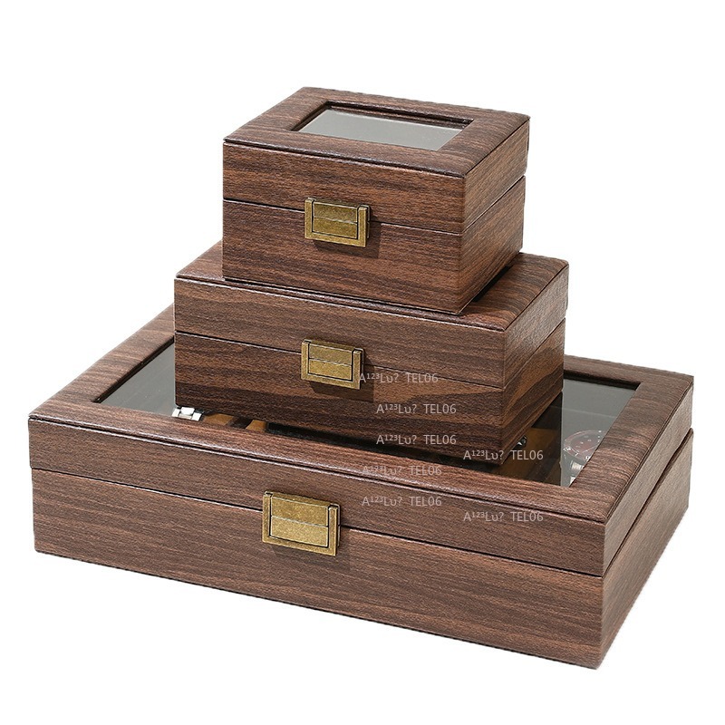 Vintage Ahşap Tahıl PU Deri Sa - Watch Display Box incelemesi ve fiyatı
